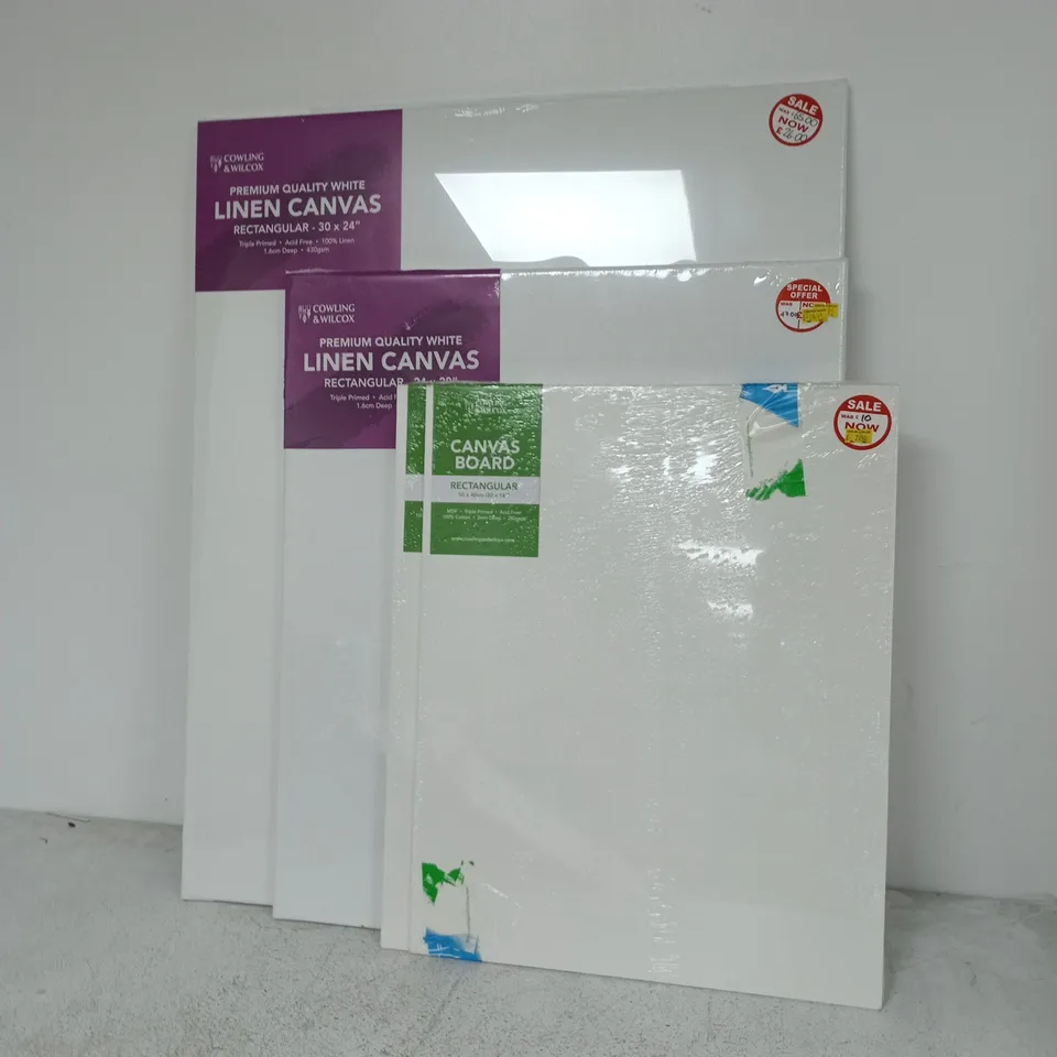 LOT OF 12 SEALED CANVASES IN VARIOUS SIZES