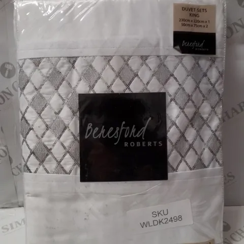 BRAND NEW BERESFORD ROBERTS DARCY COLLECTION KING 230×220CM BEDSPREAD SET - WHITE