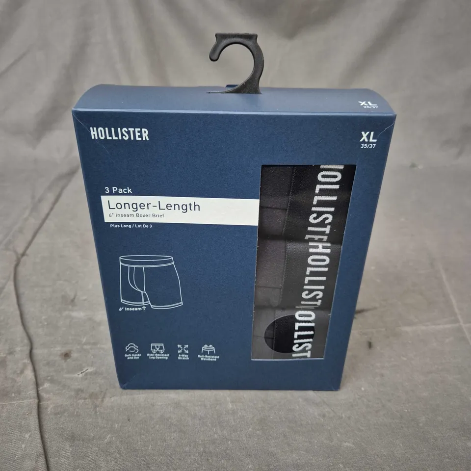 HOLLISTER LONGER-LENGTH BOXER BRIEFS – 3 PACK, XL