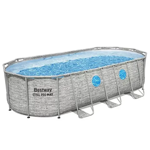 BOXED BESTWAY SPLASHVIEW OVAL 18' X 48" SWIMMING POOL SET (1 BOX)