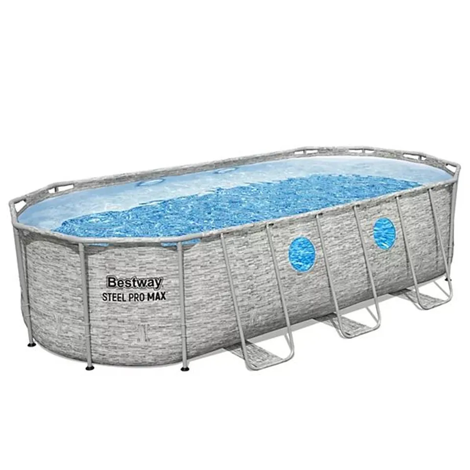 BOXED BESTWAY SPLASHVIEW OVAL 18' X 48" SWIMMING POOL SET (1 BOX)