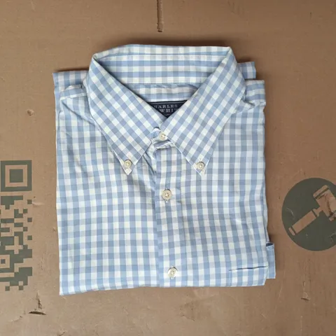 CHARLES TYRWHITT CHECK SHIRT IN BLUE/WHITE SIZE LARGE