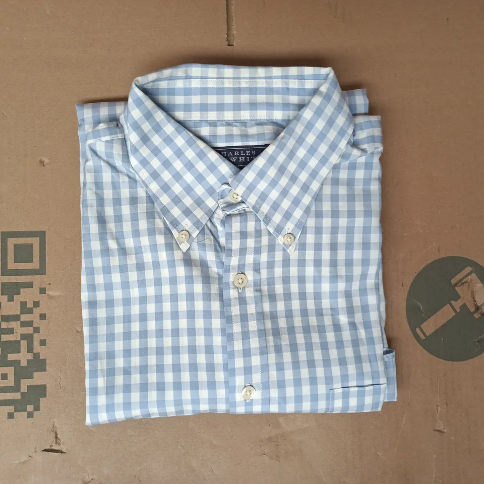 CHARLES TYRWHITT CHECK SHIRT IN BLUE/WHITE SIZE LARGE