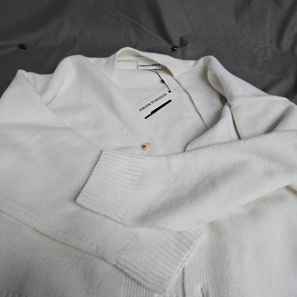 THE COUTURE CLUB EMBROIDERED KNITTED CARDIGAN – OFF-WHITE – XL