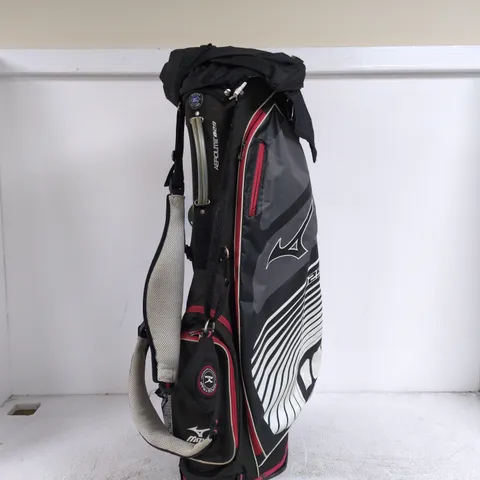 MIZUNO AEROTECH GOLF BAG – STAND BAG, BLACK/GREY WITH RED ACCENTS