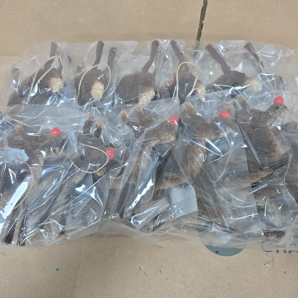PACK OF APPROXIMATEL 12 GISELA GRAHAM REINDEER CHRISTMAS DECORATIONS