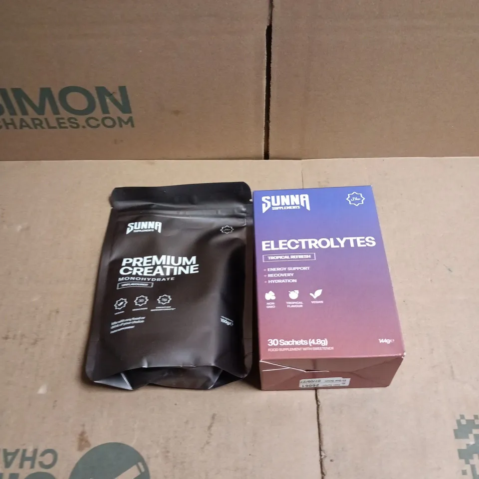 2 X SUNNA SUPPLEMENT ITEMS: ELECTROLYTES + PREMIUM CREATINE 