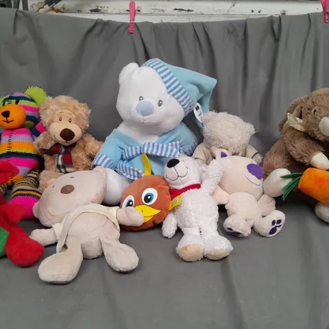 BOX OF ASSORTED PLUSH SOFT TEDDIES