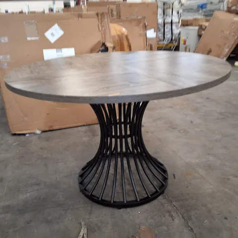 ASHIYAH ROUND DINING TABLE GREY/BLACK