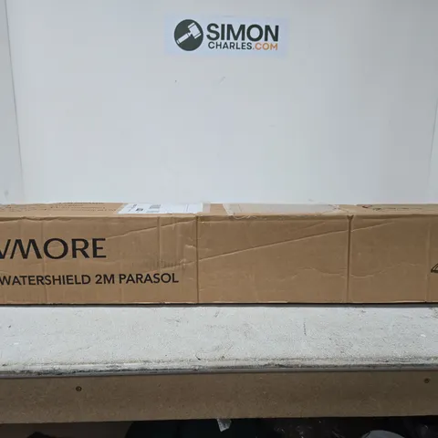 LIVMORE UV+ WATERSHIELD 2M PARASOL – GARDEN PARASOL WITH CARRY BAG