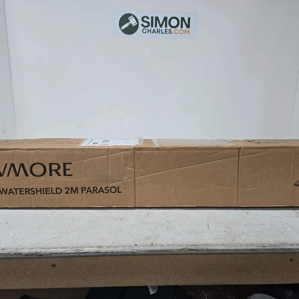 LIVMORE UV+ WATERSHIELD 2M PARASOL – GARDEN PARASOL WITH CARRY BAG