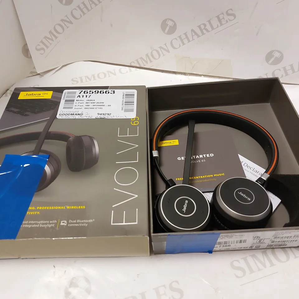 JABRA EVOLVE 65 WIRELESS BLUETOOTH STEREO HEADSET