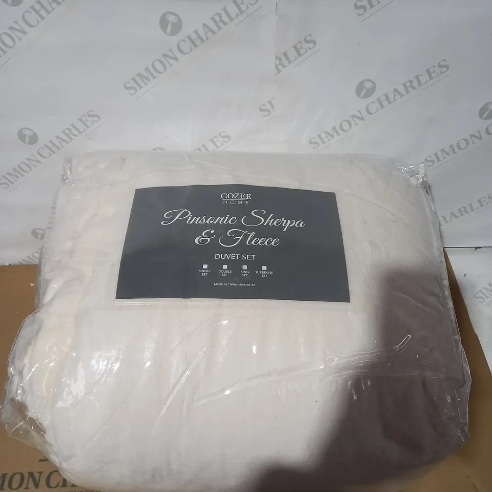 COZEE HOME EMBOSSED SHERPA DUVET SET KING SIZE