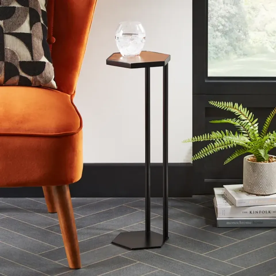 BOXED HEXAGONAL SIDE TABLE