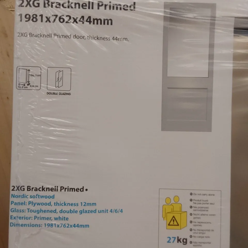 BRACKNELL PRIMED INTERNAL HALF GLAZED DOOR 1981 × 762 × 44mm