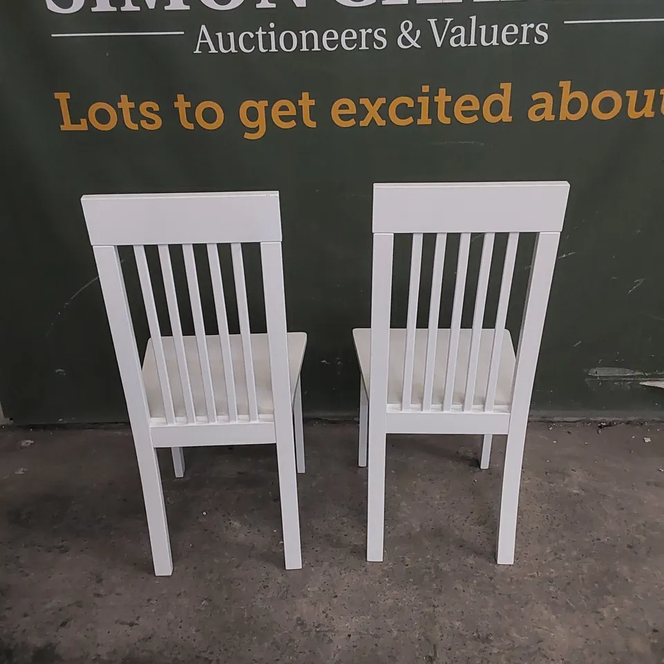 SET OF 2 OXFORD WHITE DINING CHAIRS 