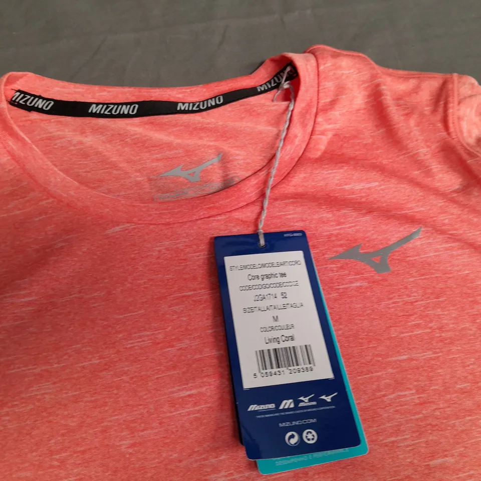 MIZUNO CORE GRAPHIC TEE IN LIVING CORAL - M