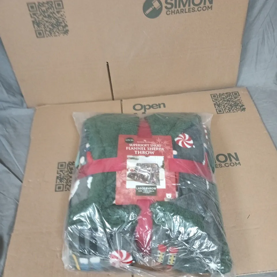 GAVENO CAVAILIA SUPERSOFT SNUG FLANNEL SHERPA THROW – LARGE 150 X 230 CM