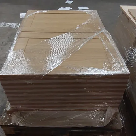 PALLET OF APPROXIMATELY 75 BRAND NEW CANTERBURY LISSA OAK KITCHENS/BEDROOM REPLACEMENT CABINET DOOR/DRAWER/END PANELS IN ASSORTED SIZES TO INCLUDE;