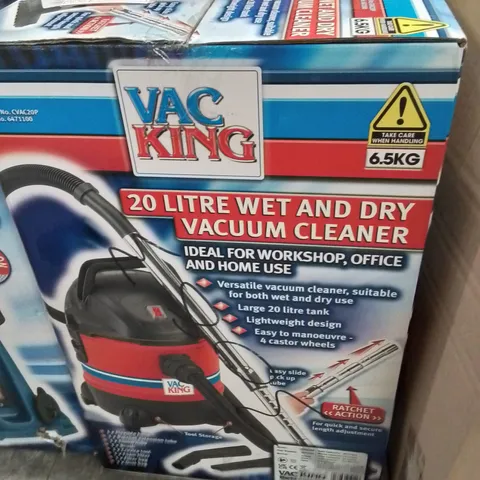 BOXED VAC KING CVAC20P 20L WET & DRY VACUUM CLEANER (230V) BACK TO PRODUCT LIST