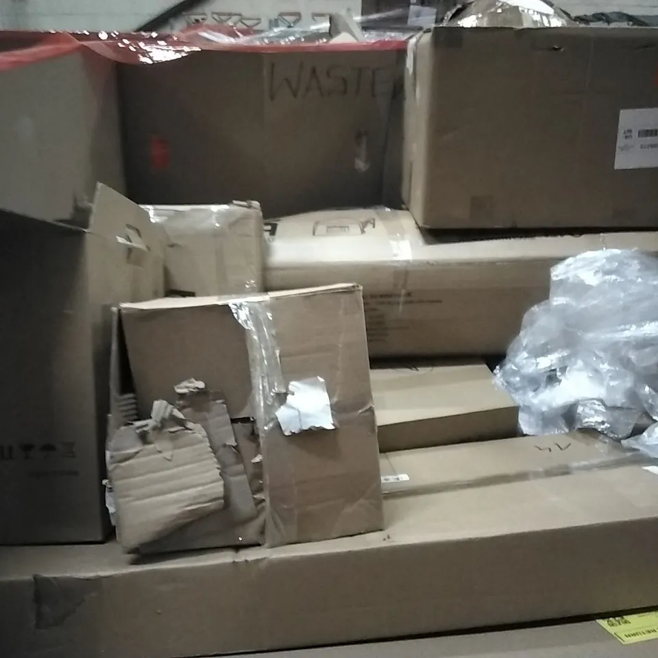 PALLET OF HOUSEHOLD ITEMS TO INCLUDE TURNTABLE, SHREDDER,AUDIO TURNTABLE, FOLDING GAZEBO WITH SIDEWALL AND OTHER ASSORTED ITEMS...