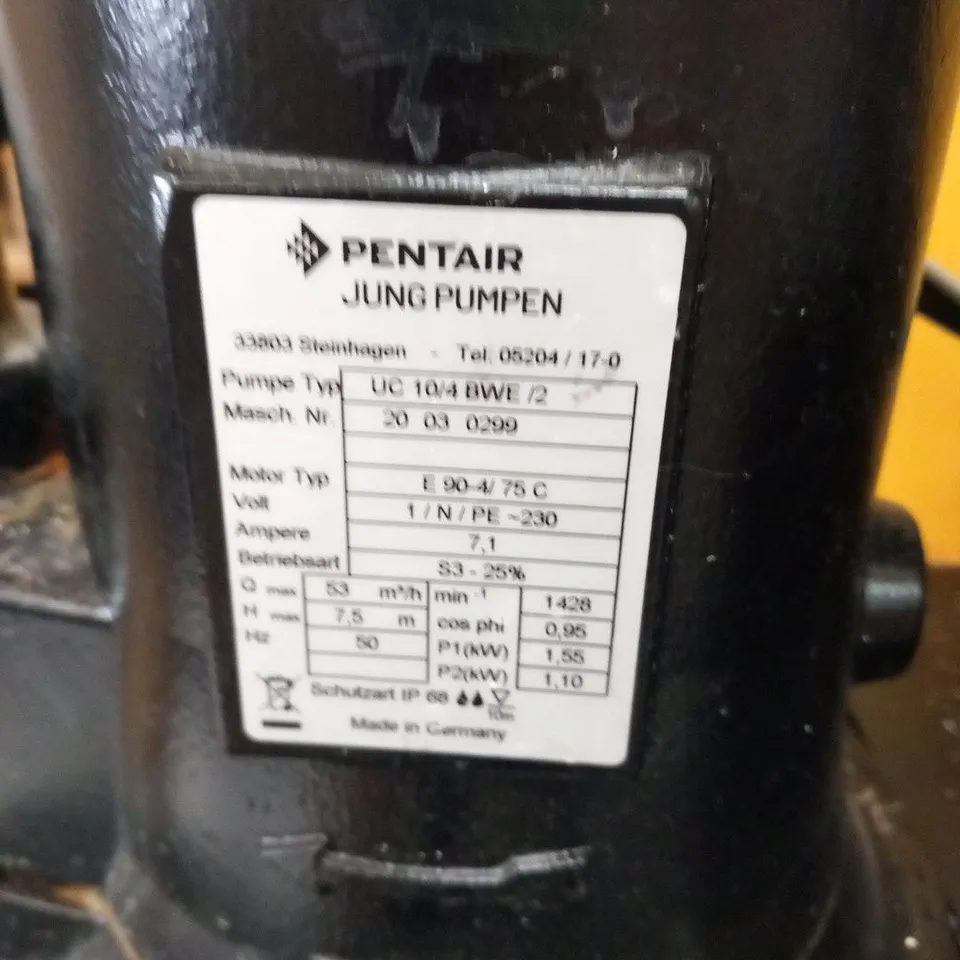 PENTAIR JUNG PUMPEN UC 10/4 BWE/2 SEWAGE LIFTING STATION