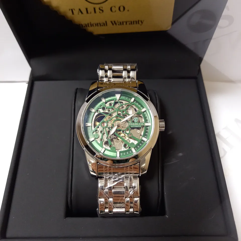 TALIS CO SKELETON GREEN BRACELET STRAP WRISTWATCH RRP £550