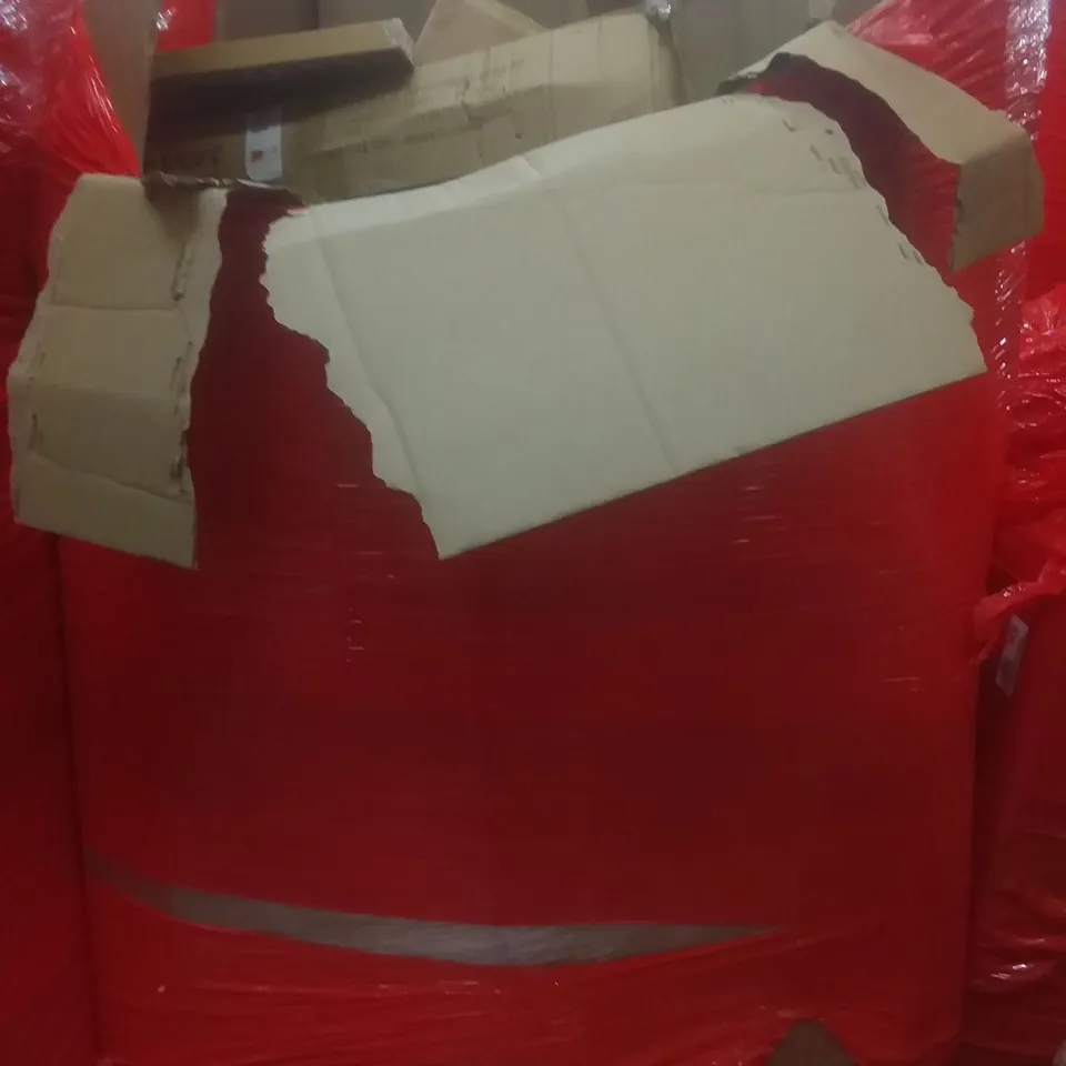 PALLET OF ASSORTED ITEMS INCLUDING TOILET SEAT, MOBILITY WALKER, BATH TRANSFER BOARD, PICTURE FRAME