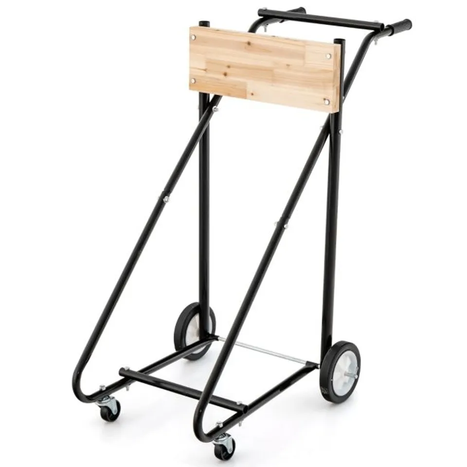 BOXED COSTWAY OUTBOARD MOTOR STAND ON WHEELS WITH 150 KG LOAD CAPACITY ROBUST ENGINE TRANSPORT TROLLEY (1 BOX)