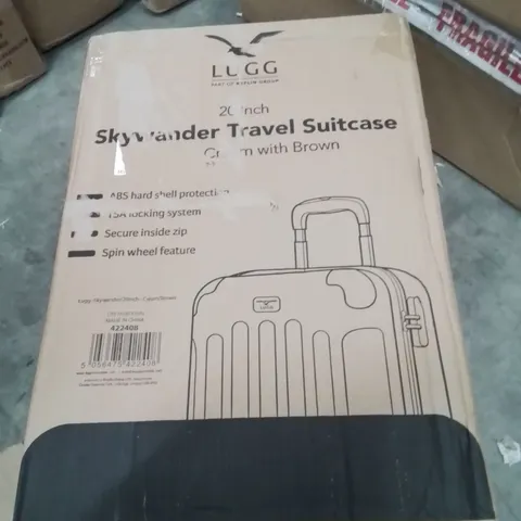 BOXED LUGG 20INCH SKYWANDER TRAVEL SUITCASE CREAM WITH BROWN
