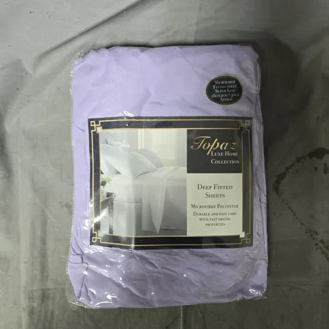 TOPAZ LUXE HOME COLLECTION DEEP FITTED SHEETS β SUPER KING, LILAC, BOX OF APPROXIMATELY 12