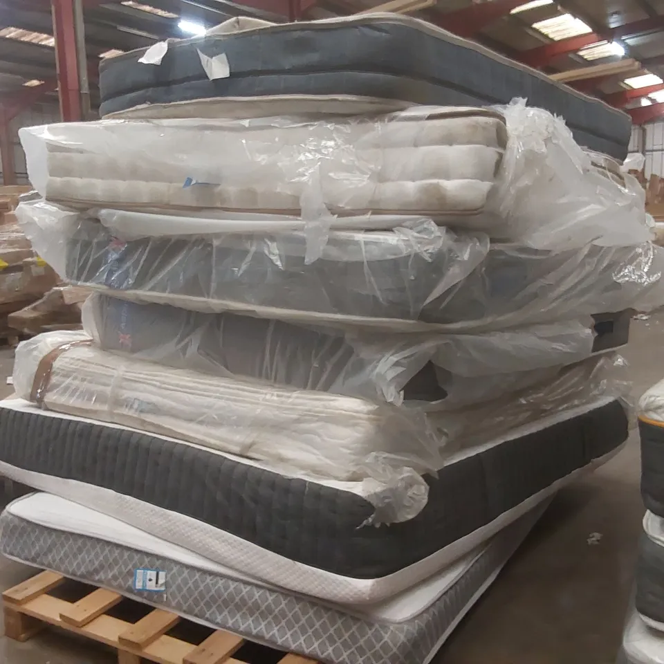 PALLET CONTAINING 7x ASSORTED UNBAGGED MATTRESSES 