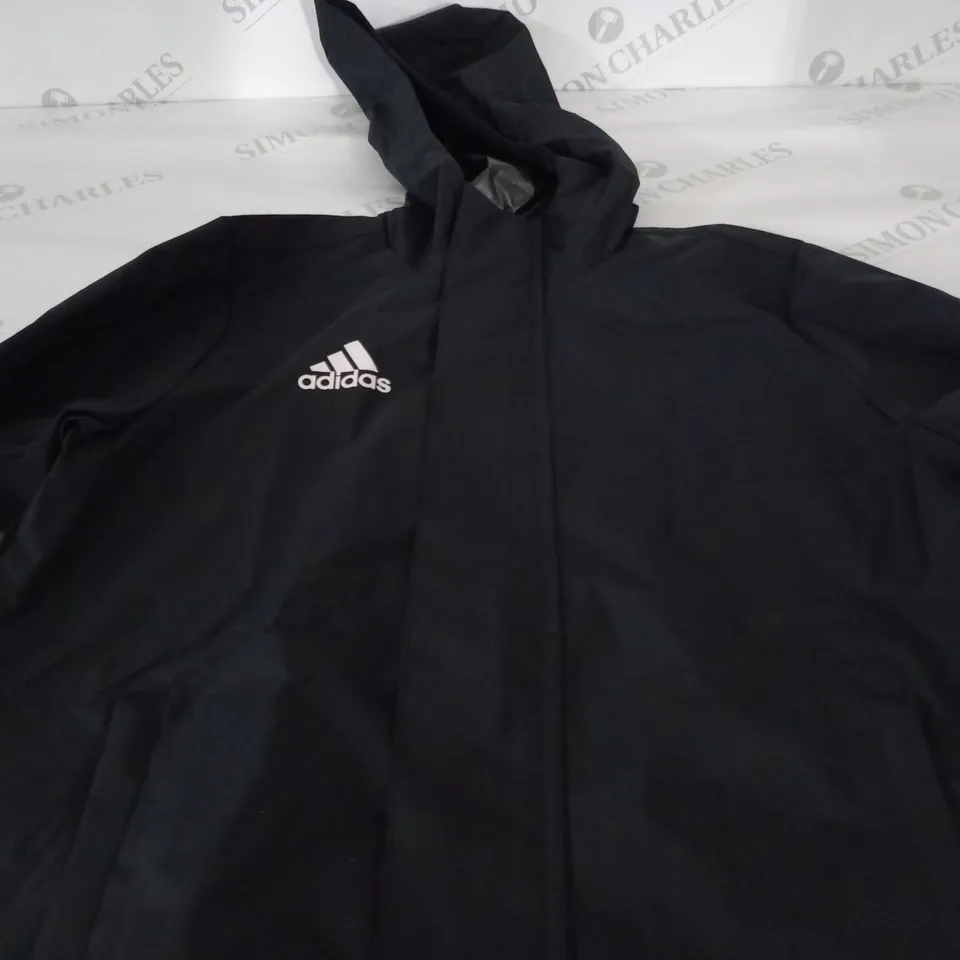 ADIDAS RAIN JACKET IN BLACK - SIZE 7-8 (S)