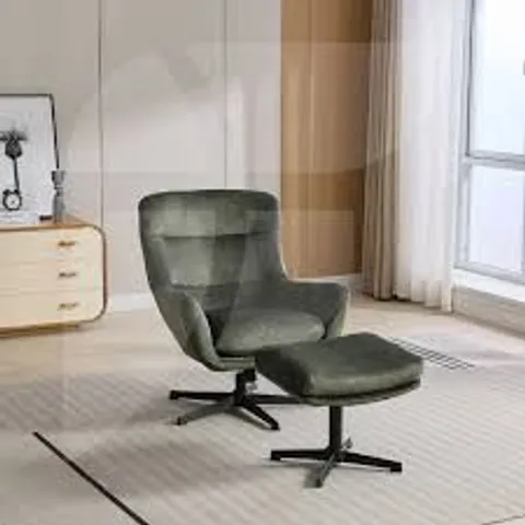 BOXED ISLA SWIVEL RECLINER WITH FOOTSTOOL - WINTER MOSS (1 BOX)