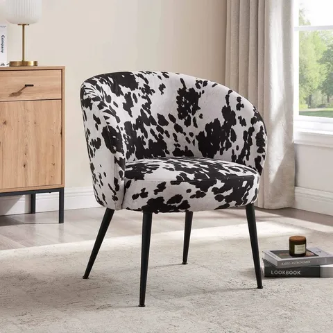 BOXED DUSK INDY ACCENT CHAIR - COW PRINT (1 BOX)