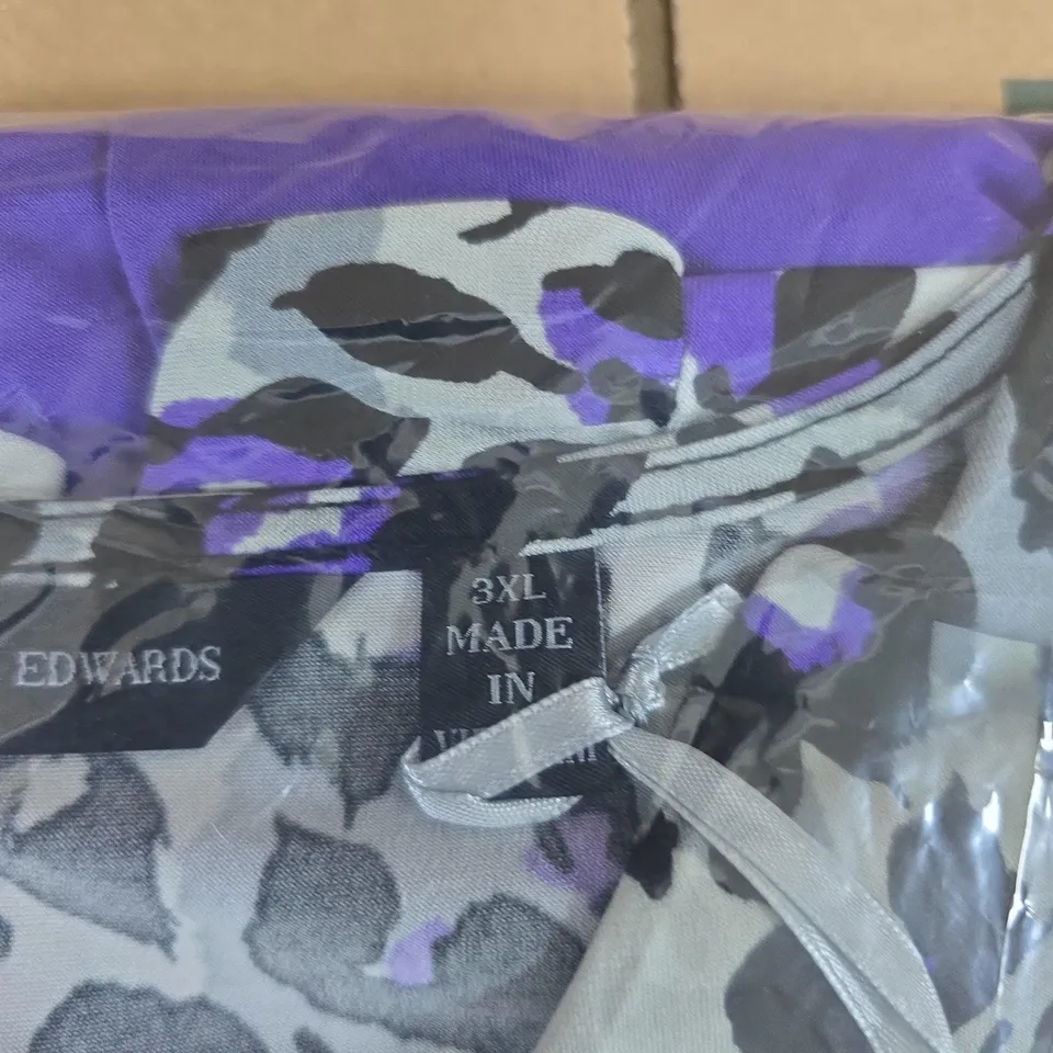 BRENDA EDWARDS PURPLE AND GREY ANIMAL PRINT JUMPSUIT/BODYSUIT UK SIZE 3XL