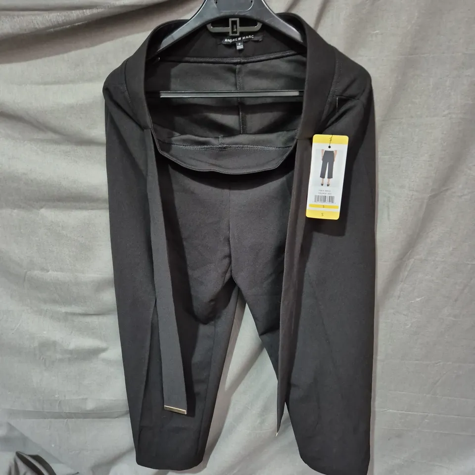 ANDREW MARC BLACK DRAPED FRONT BLAZER – SIZE S