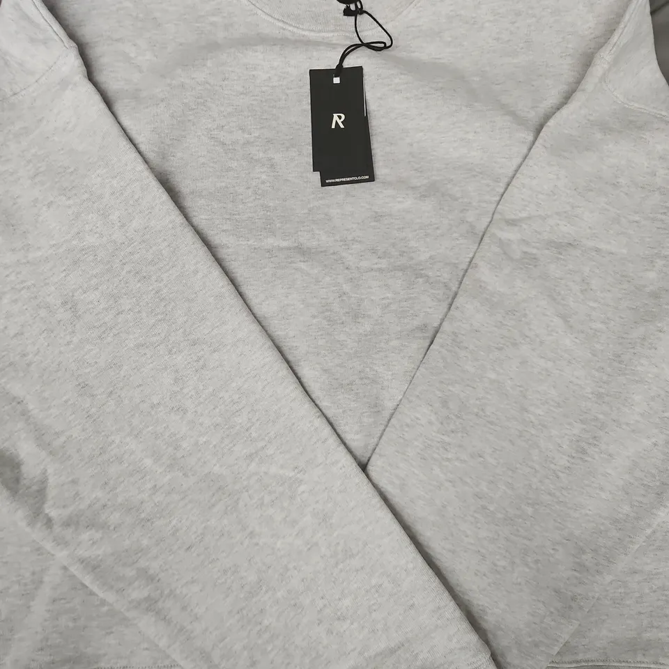 REPRESENT INITIAL OVERSIZED BOXY SWEATER IN GREY SIZE MEDIUM