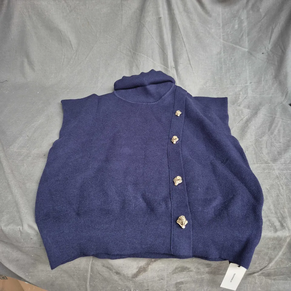 COMMENSE WOMEN'S NAVY KNITTED TOP, SIZE XL