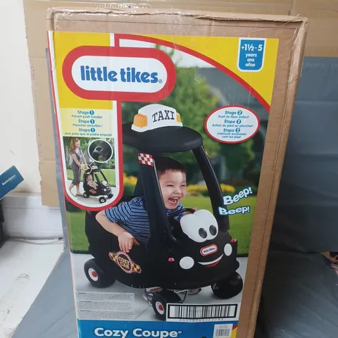 BOXED LITTLE TIKES COZY COUPE CAB TAXI - BLACK - COLLECTION ONLY 