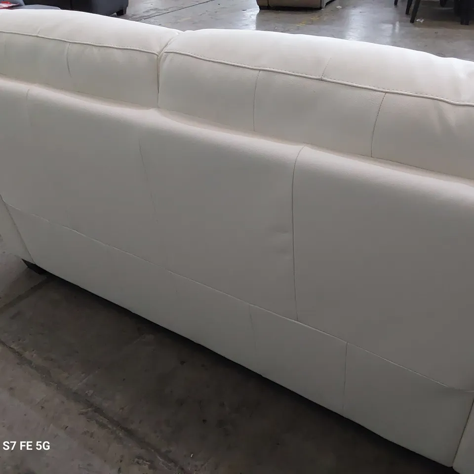 QUALITY ITALIAN DESIGNER GRADO FIXED TWO SEATER WHITE LEATHER 