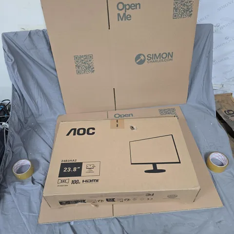 AOC 24B3HA2 23.8-INCH LCD MONITOR – HDMI & POWER CABLES INCLUDED