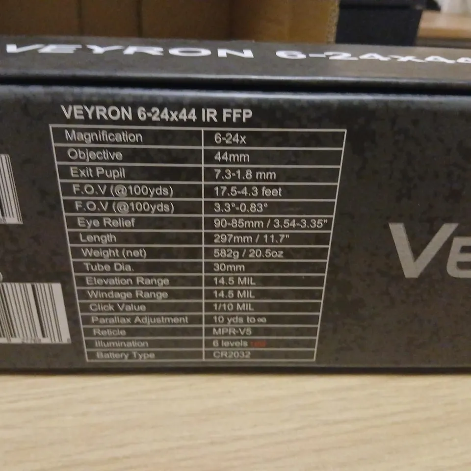VECTOR OPTICS VEYRON 6-24X44 IR FFP RIFLESCOPE