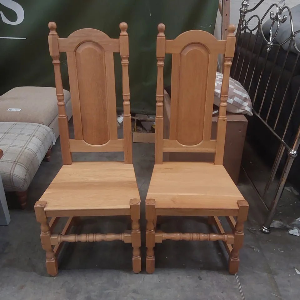 PAIR OF DESIGNER WOODEN DINING CHAIRS