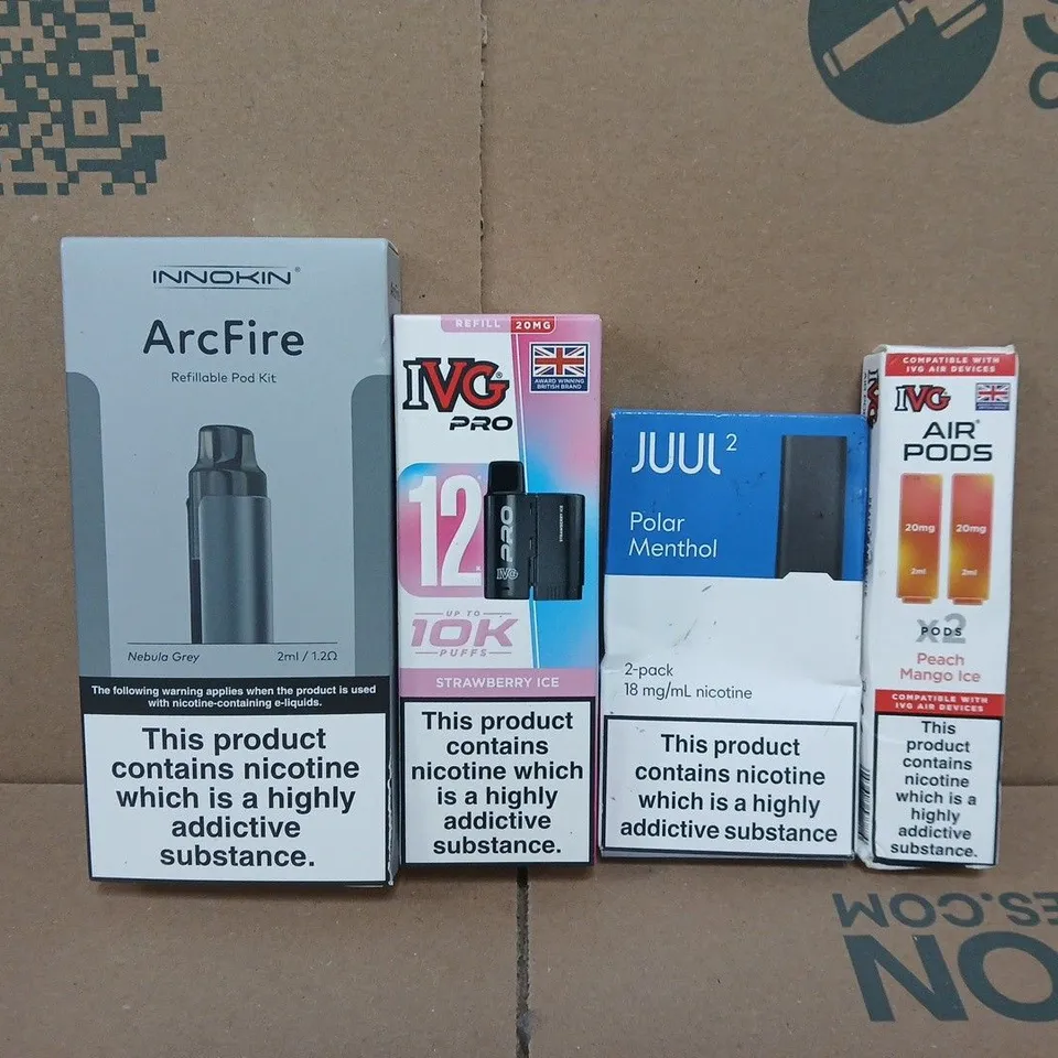 APPROXIAMTELY 15 ASSORTED VAPING PRODUCTS TO INCLUDE INNOKIN, IVG, JUUL, ETC - COLLECTION ONLY