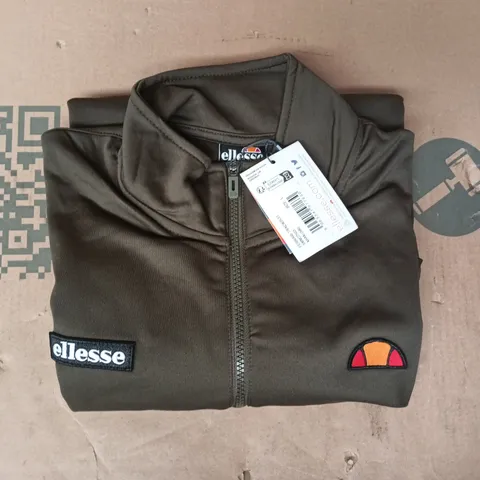 ELLESSE LONG SLEEVE TRACKSUIT TOP IN DARK OLIVE SIZE UK LARGE
