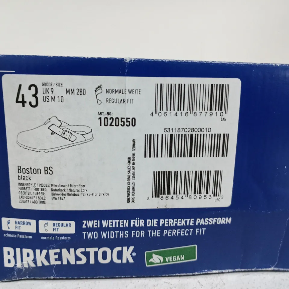 BIRKENSTOCK BOSYON BS IN BLACK SIZE 9