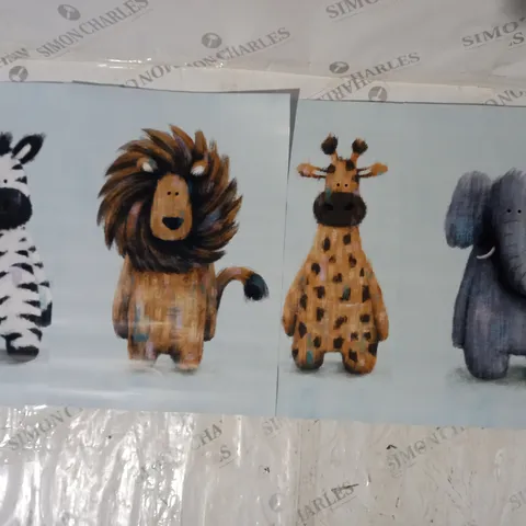 COLLECTION OF 4 CUTE ANIMAL ART PRINTS