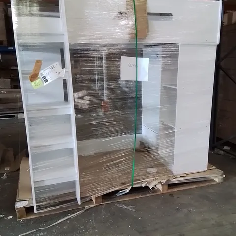 ISENBURG SINGLE YOUTH BEDS HIGH SLEEPER LOFT BED WITH BOOKCASE WHITE