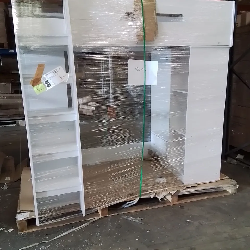 ISENBURG SINGLE YOUTH BEDS HIGH SLEEPER LOFT BED WITH BOOKCASE WHITE